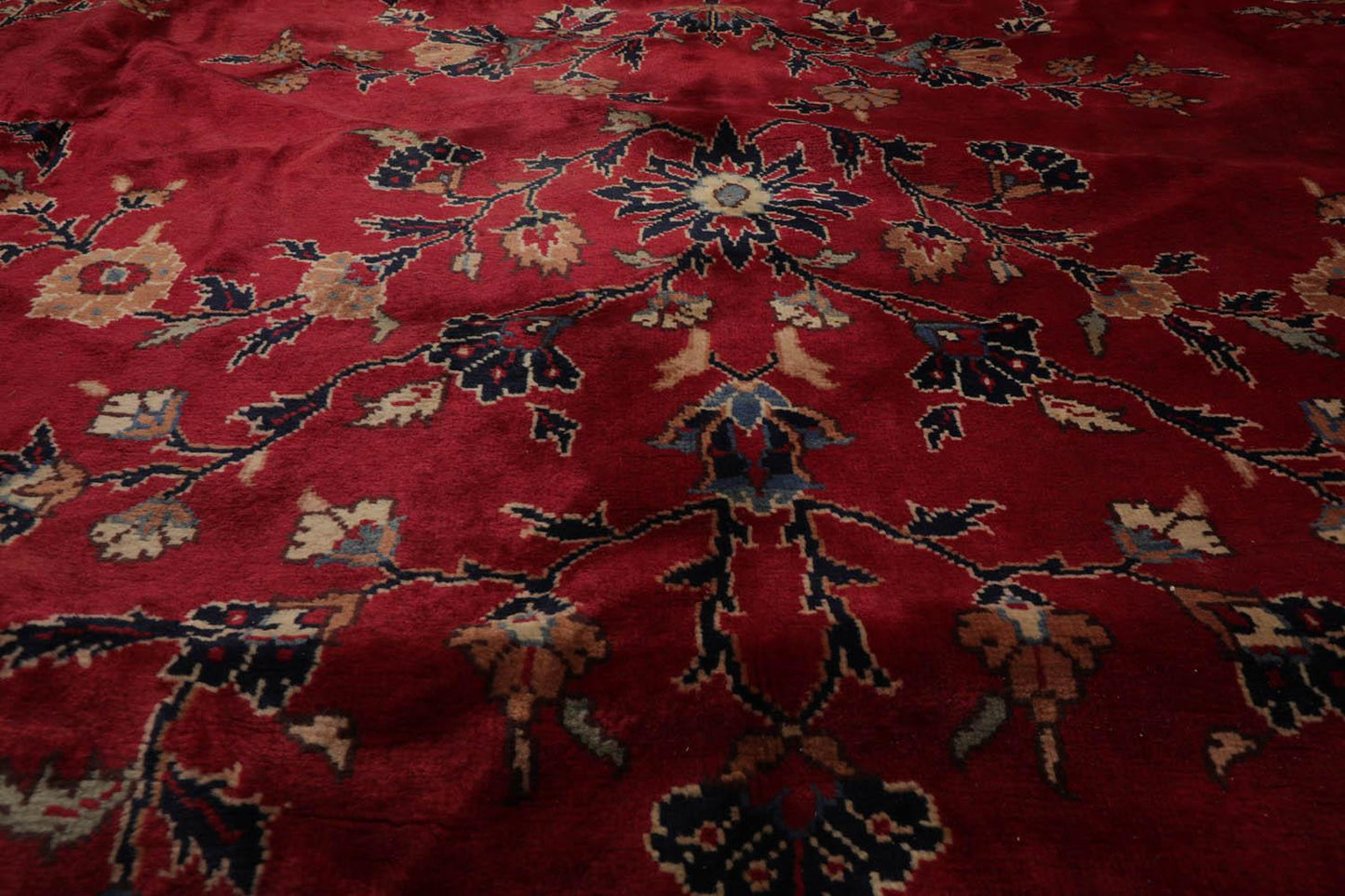 14'x24'11" Burgundy Vintage Saroukk Palace Hand Knotted 100% Wool Oriental Area Rug