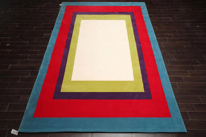 9x12 Ivory 100% New Zealand Wool Machine Made Modern Oriental Area Rug