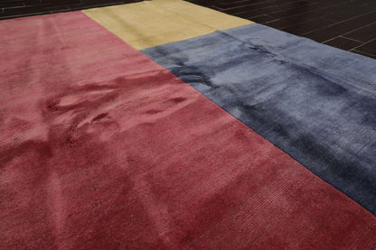 6'2" x 8'7" Hand Knotted Wool Tibetan Oriental Area Rug Contemporary Rose