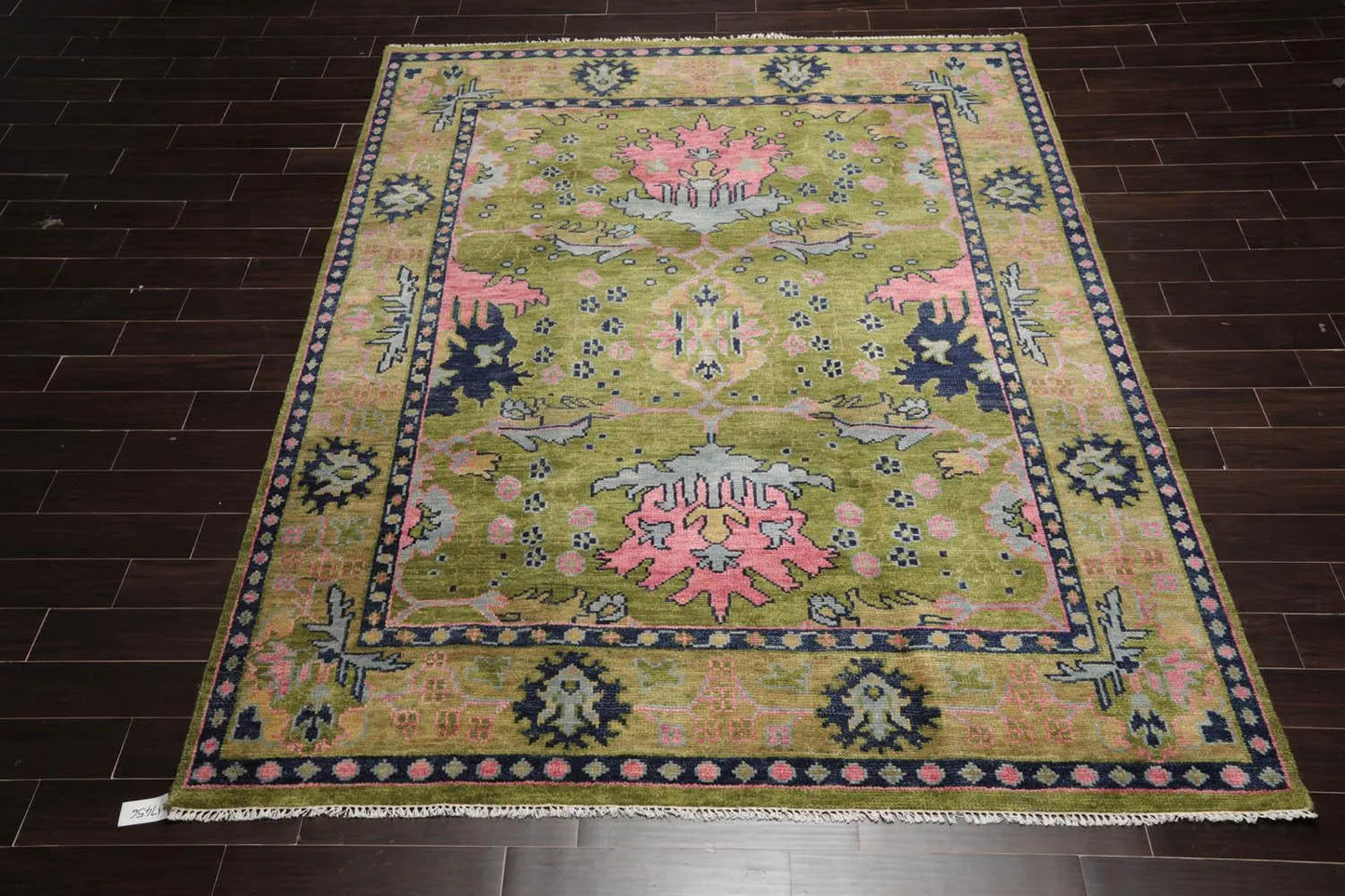 Multi Sizes Green, Pink Hand Knotted Muted Turkish Oushak 100% Wool Traditional Oriental Area Rug