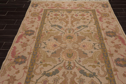 5'9" x 8'9" Hand Knotted Reversible 100% Wool Tibetan Area Rug Tan