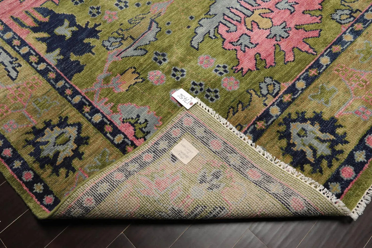 Multi Sizes Green, Pink Hand Knotted Muted Turkish Oushak 100% Wool Traditional Oriental Area Rug