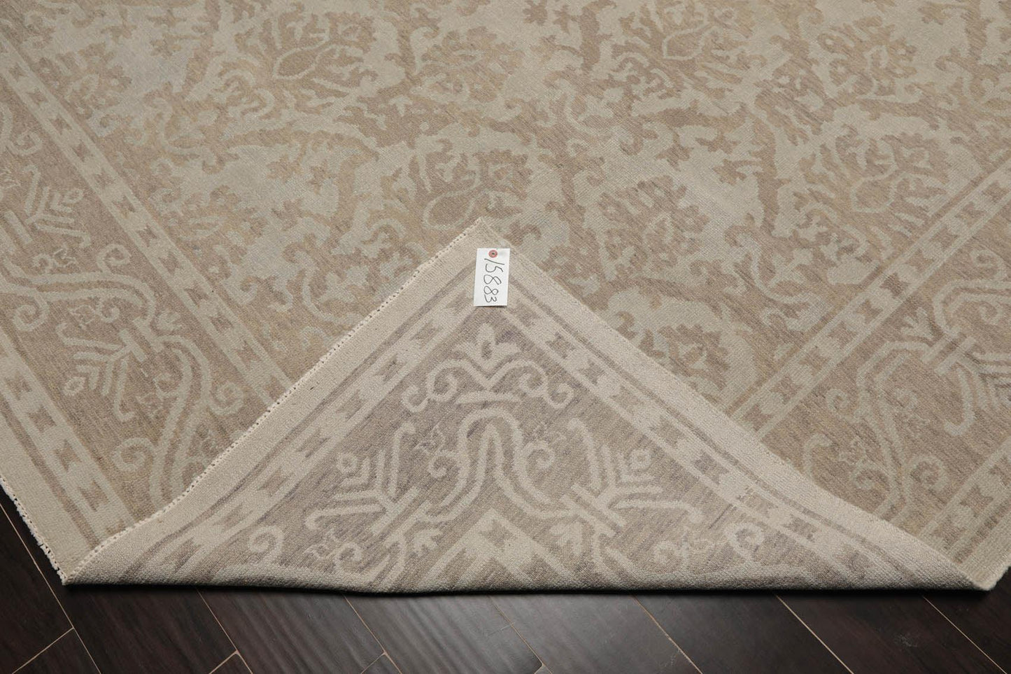 9'3" x 12'4" Hand Knotted 100% Wool Designer Oushak Area Rug Tone on Tone Gray