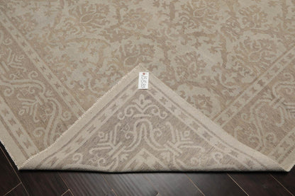 9'3" x 12'4" Hand Knotted 100% Wool Designer Oushak Area Rug Tone on Tone Gray