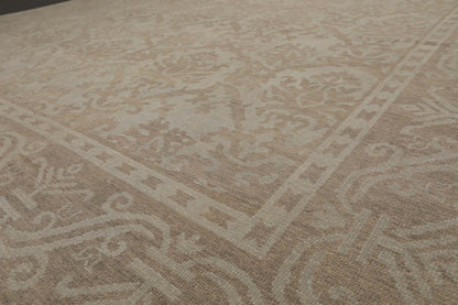 9'3" x 12'4" Hand Knotted 100% Wool Designer Oushak Area Rug Tone on Tone Gray