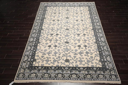 Multi Sizes Hand Knotted 100% Wool Oushak Traditional Oriental Area Rug Ivory