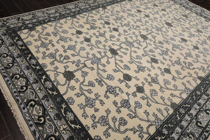 Multi Sizes Hand Knotted 100% Wool Oushak Traditional Oriental Area Rug Ivory