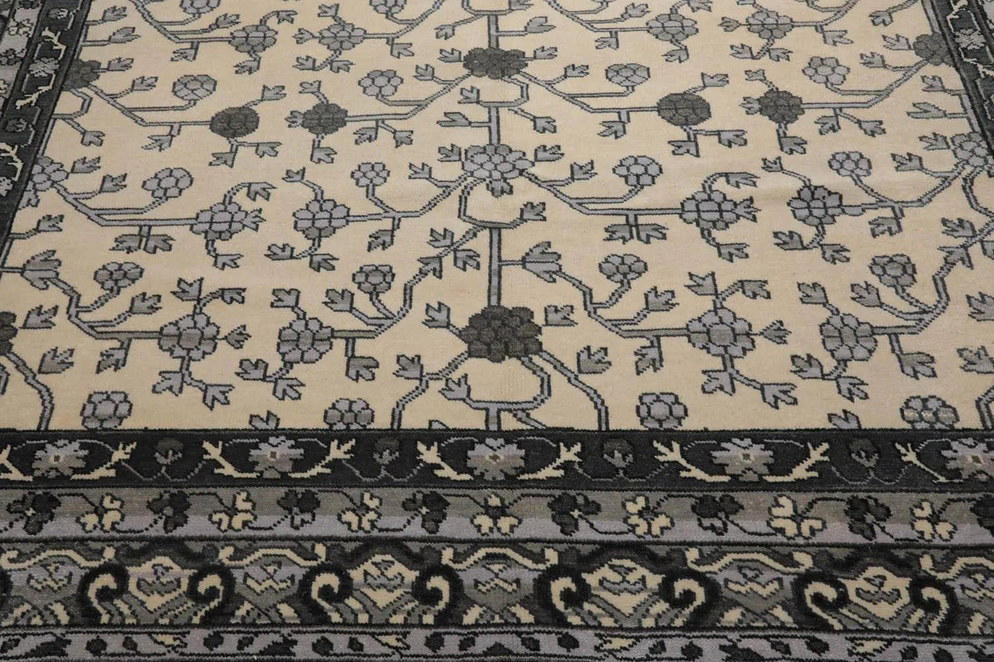 Multi Sizes Hand Knotted 100% Wool Oushak Traditional Oriental Area Rug Ivory