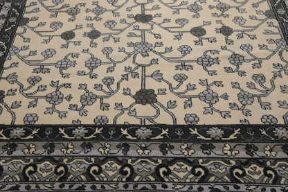 Multi Sizes Hand Knotted 100% Wool Oushak Traditional Oriental Area Rug Ivory