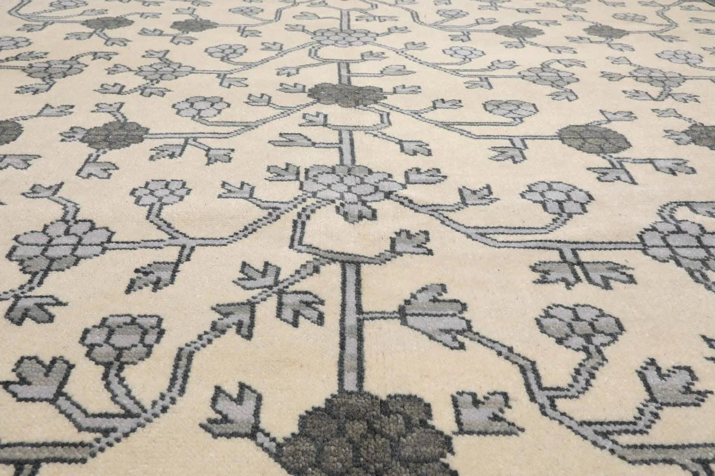Multi Sizes Hand Knotted 100% Wool Oushak Traditional Oriental Area Rug Ivory