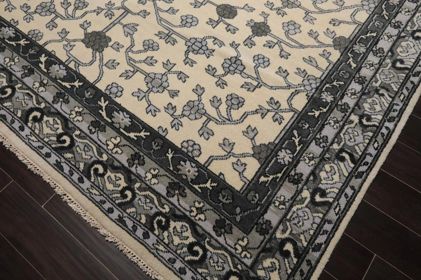 Multi Sizes Hand Knotted 100% Wool Oushak Traditional Oriental Area Rug Ivory