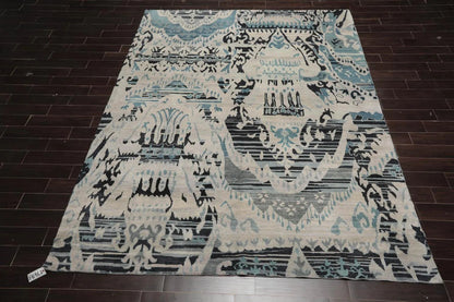 9x12 Hand Knotted Oushak 100% Wool Modern & Contemporary Oriental Area Rug Gray Beige, Charcoal Color