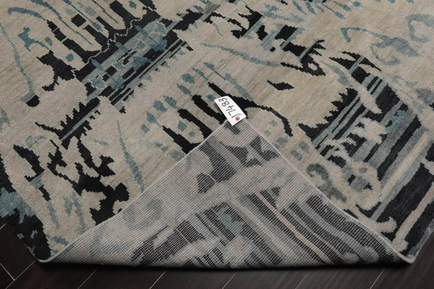 9x12 Hand Knotted Oushak 100% Wool Modern & Contemporary Oriental Area Rug Gray Beige, Charcoal Color