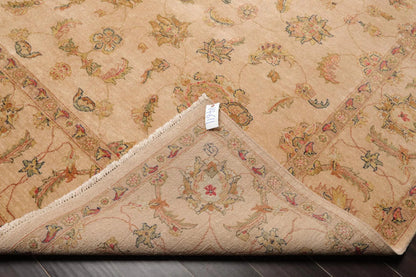9' x 12' Hand Knotted Wool Agra 200 KPSI Traditional Oriental Area Rug Tan