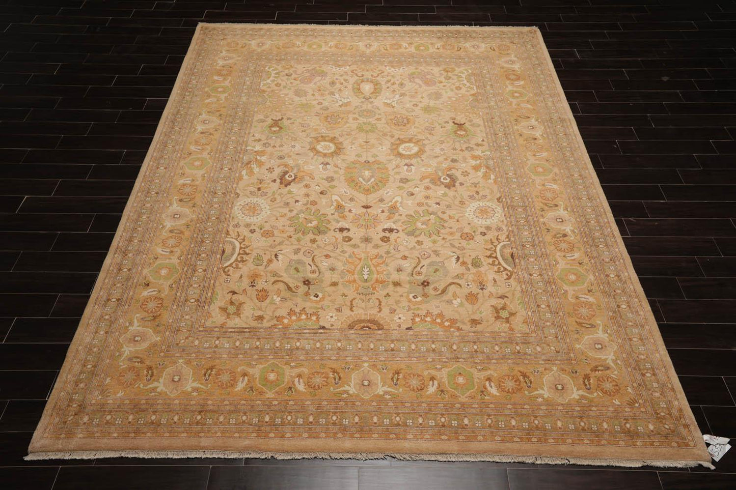 9'4" x 12'2" Hand Knotted Wool 16/18 Pak Persian 300 KPSI Oriental Area Rug Tan