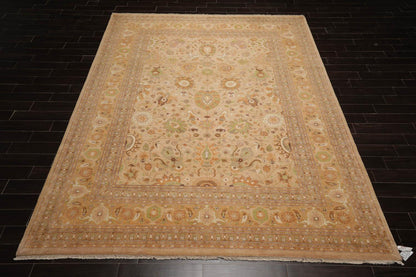 9'4" x 12'2" Hand Knotted Wool 16/18 Pak Persian 300 KPSI Oriental Area Rug Tan