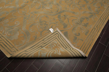 9x12 Tan Asmara French Aubusson Savonnerie Hand Knotted Wool Area Rug plush pile