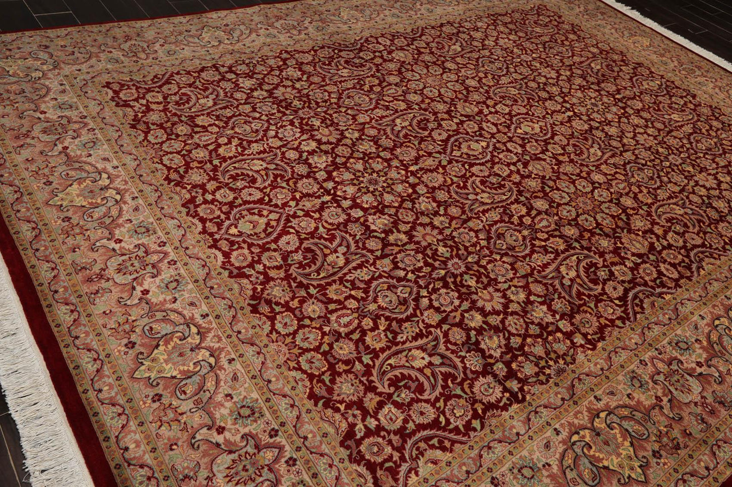 9'2" x 12'5" Hand Knotted Wool 16/18 Pak Persian 300 KPSI Area Rug Burgundy