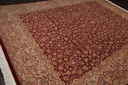 9'2" x 12'5" Hand Knotted Wool 16/18 Pak Persian 300 KPSI Area Rug Burgundy