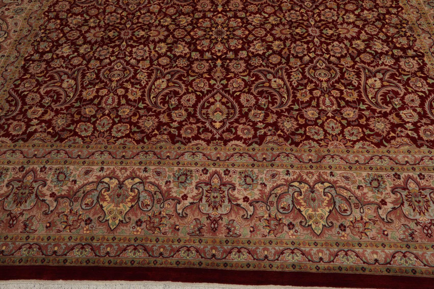 9'2" x 12'5" Hand Knotted Wool 16/18 Pak Persian 300 KPSI Area Rug Burgundy