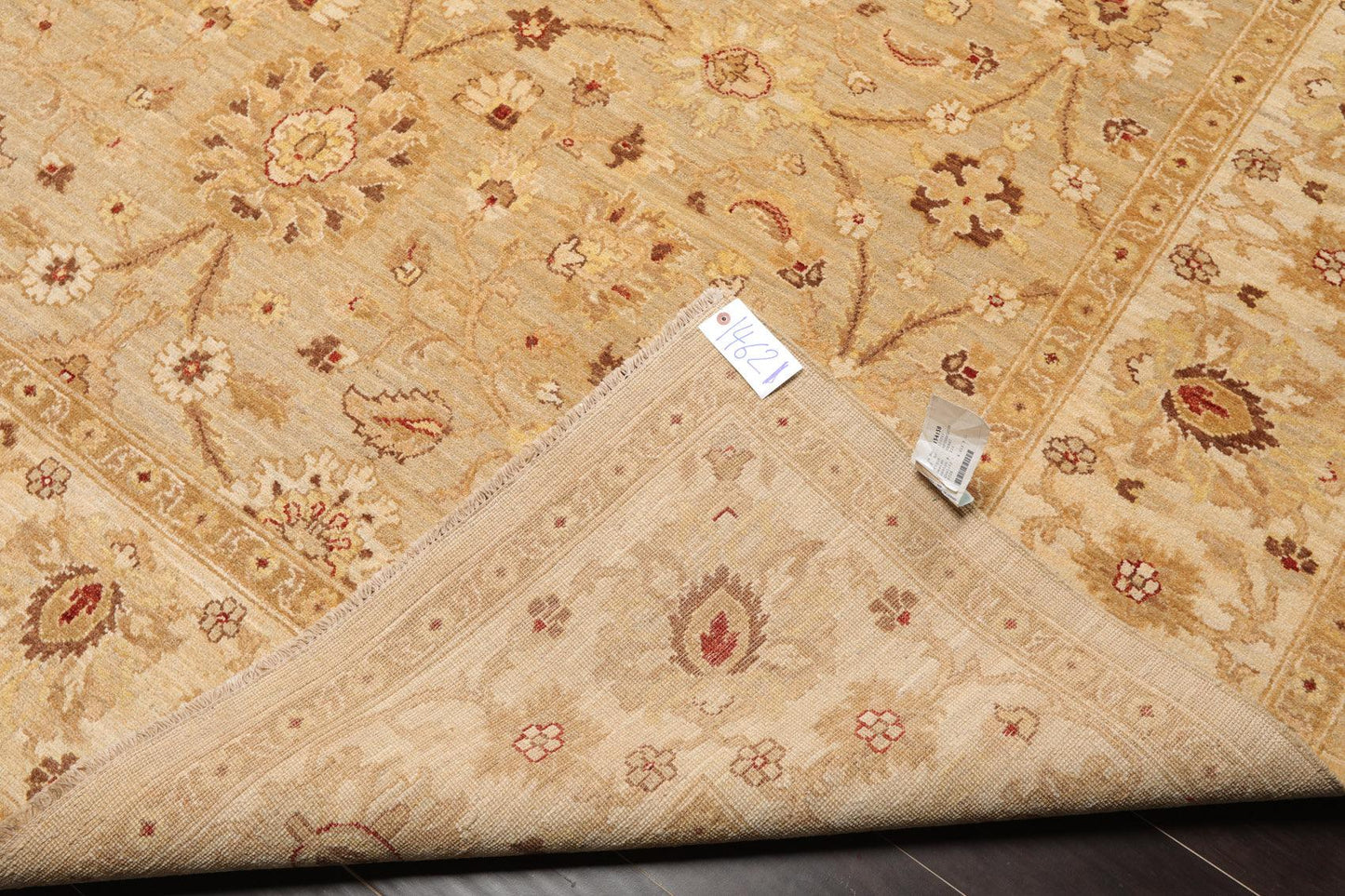 8'1" x 9'11'' Hand Knotted 100% Wool Peshawar Traditional Area Rug Gray Beige