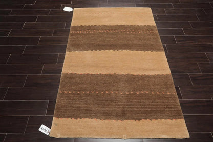 4' x 6' Hand Knotted Tibetan 100% Wool Tibetan Modern & Contemporary Oriental Area Rug Camel, Brown Color