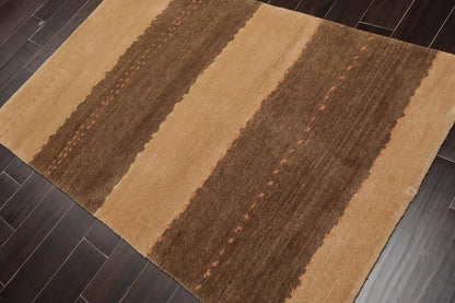 4' x 6' Hand Knotted Tibetan 100% Wool Tibetan Modern & Contemporary Oriental Area Rug Camel, Brown Color