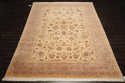 9'2"x12'4" Hand Knotted Wool 16/18 Pak Persian 300 KPSI Oriental Area Rug Ivory