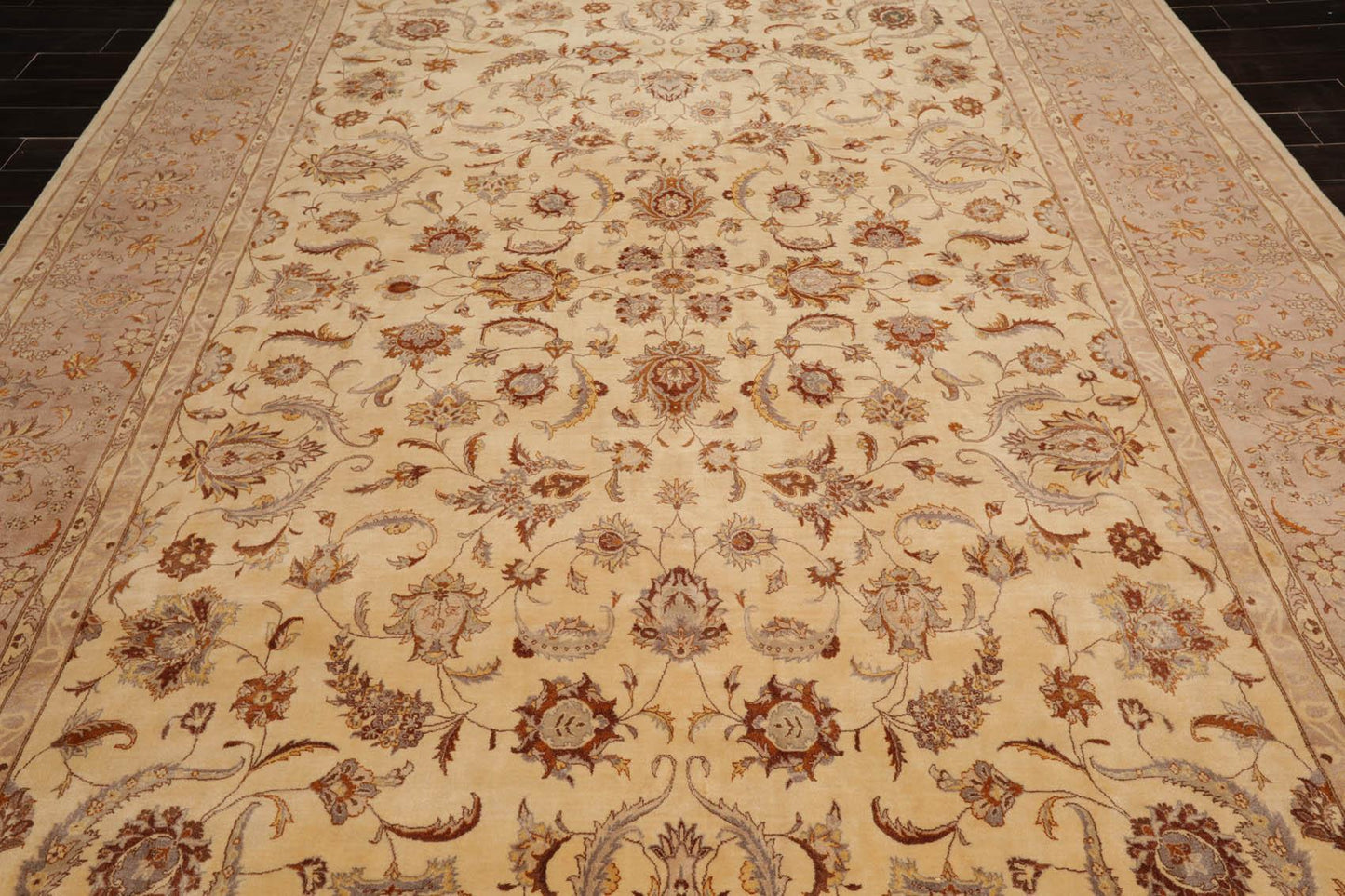 9'2"x12'4" Hand Knotted Wool 16/18 Pak Persian 300 KPSI Oriental Area Rug Ivory