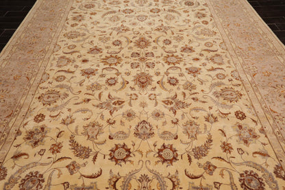 9'2"x12'4" Hand Knotted Wool 16/18 Pak Persian 300 KPSI Oriental Area Rug Ivory