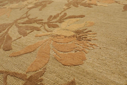 6' x 9' Hand Knotted Tamarian 100% Wool Tibetan Transitional Oriental Area Rug Olive, Brown Color