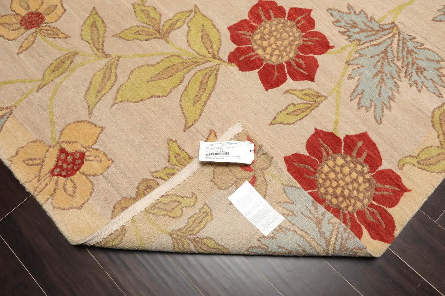 5'6''x8'6'' Hand Knotted Tibetan 100% Wool Transitional Oriental Area Rug Beige, Lime Color
