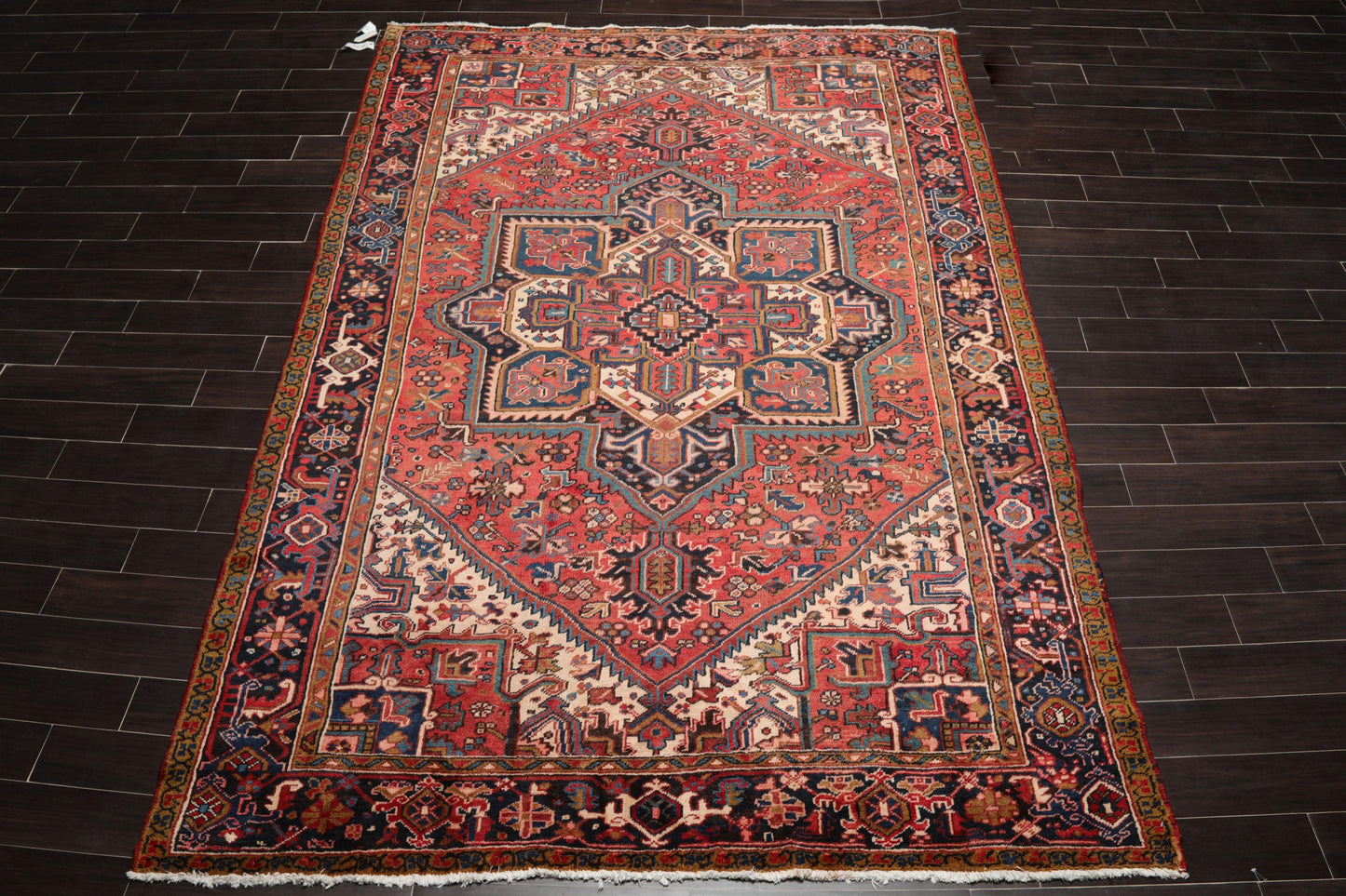 7'6" x 11'1" Early 20th century Antique Hand Knotted Wool Oriental Area Rug Apricot