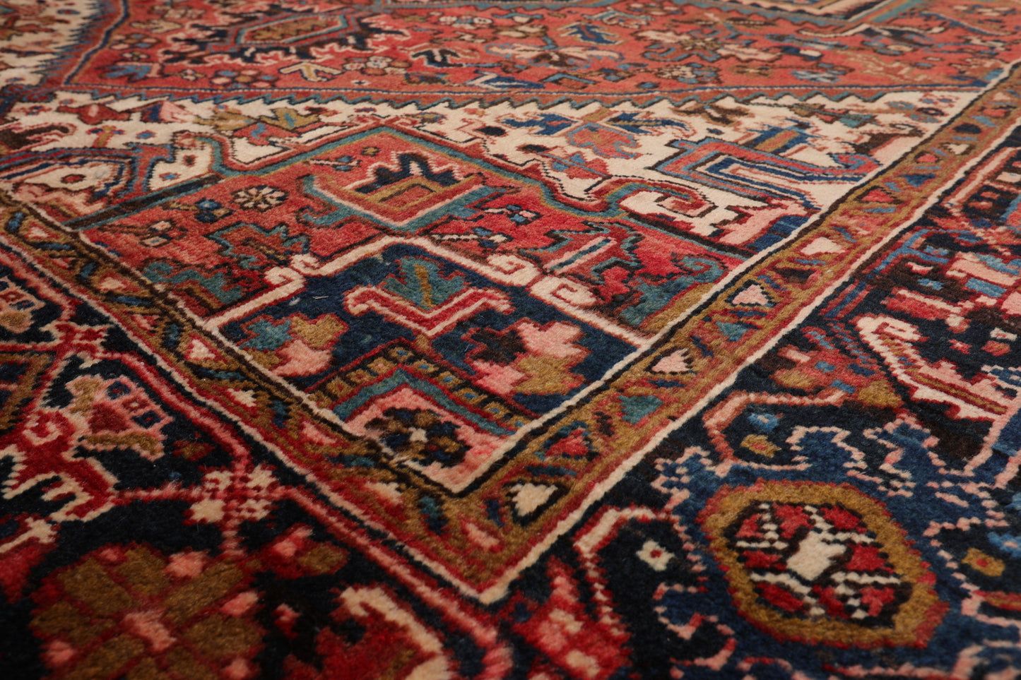 7'6" x 11'1" Early 20th century Antique Hand Knotted Wool Oriental Area Rug Apricot