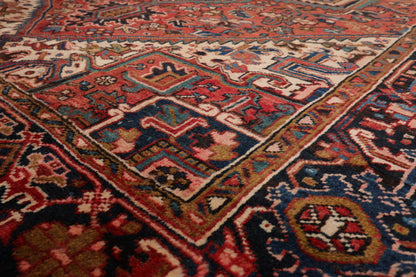 7'6" x 11'1" Early 20th century Antique Hand Knotted Wool Oriental Area Rug Apricot