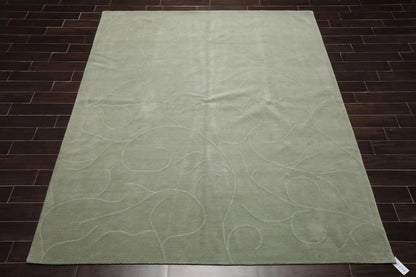 8' x 9'10'' Hand Knotted Tibetan 100% Wool Modern Oriental Area Rug Tone on Tone Mint