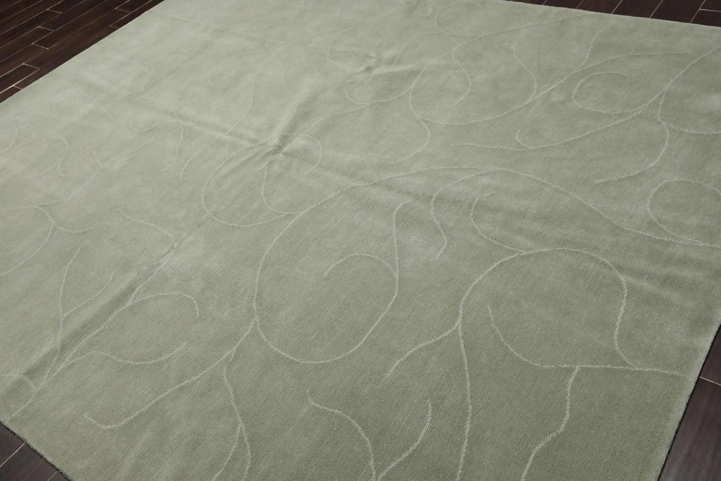 8' x 9'10'' Hand Knotted Tibetan 100% Wool Modern Oriental Area Rug Tone on Tone Mint