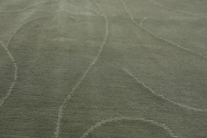 8' x 9'10'' Hand Knotted Tibetan 100% Wool Modern Oriental Area Rug Tone on Tone Mint