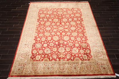 8'2" x 10' Hand Knotted New Zealand Wool PakPersian 16/18 Oriental Area Rug Red