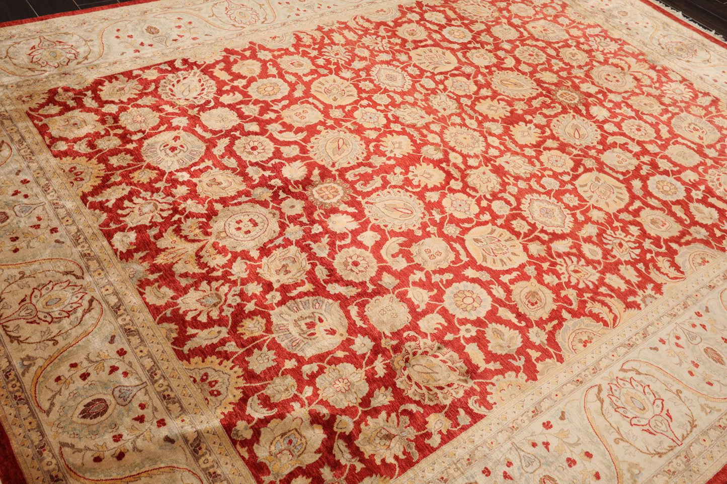 8'2" x 10' Hand Knotted New Zealand Wool PakPersian 16/18 Oriental Area Rug Red