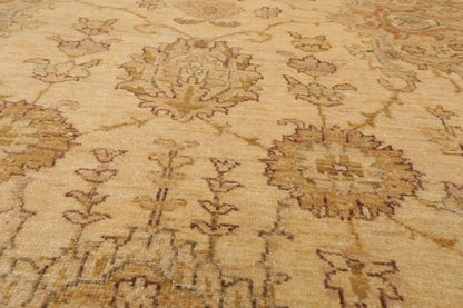 8'11'' x 11'6'' Hand Knotted 100% Wool Peshawar Oriental Area Rug Beige