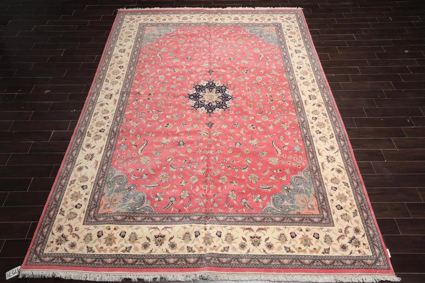 9'x13' Hand Knotted 100% Wool Nain Traditional Oriental Area Rug Raspberry, Ivory Color