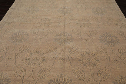 8'4" x 10'5" Hand Knotted 100% Wool Transitional Tibetan Area Rug Beige Gray