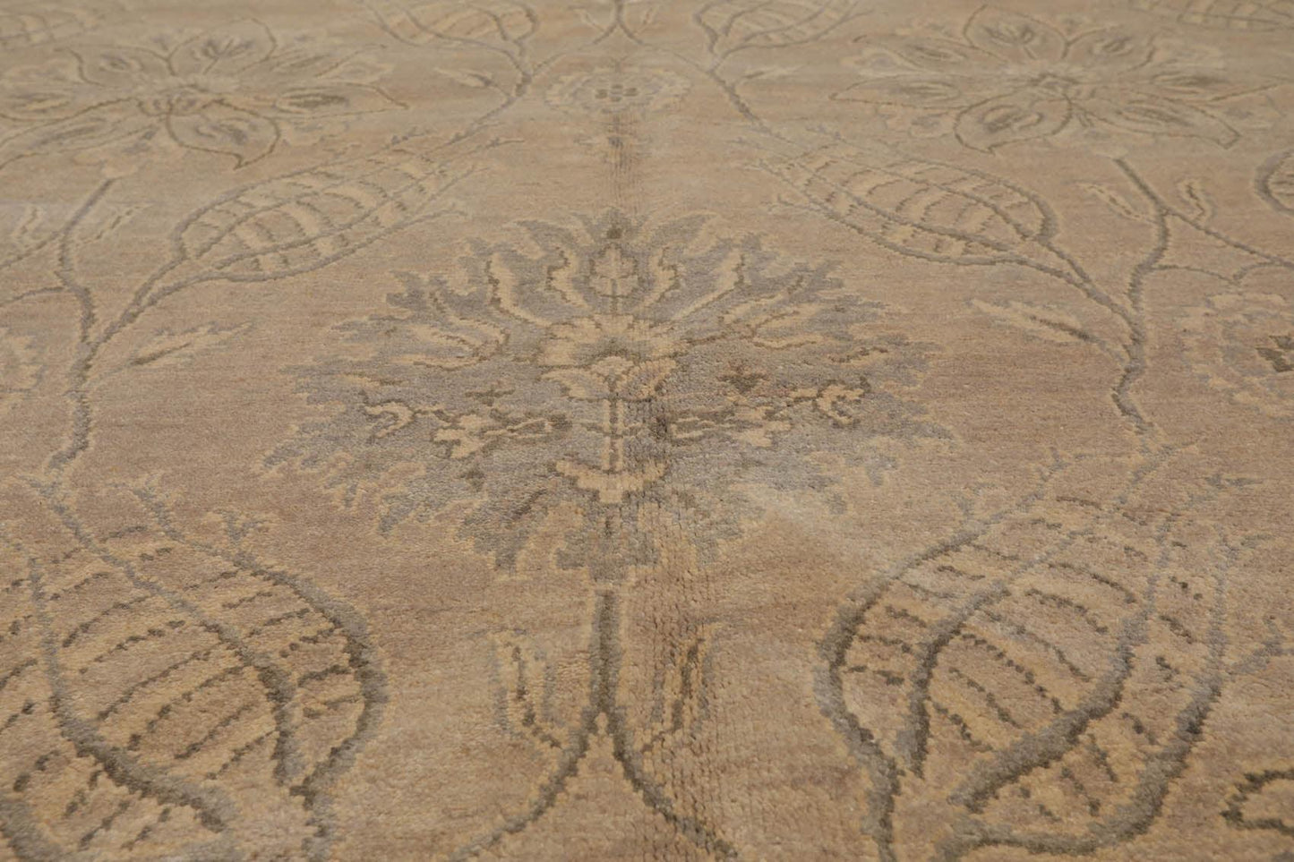 8'4" x 10'5" Hand Knotted 100% Wool Transitional Tibetan Area Rug Beige Gray