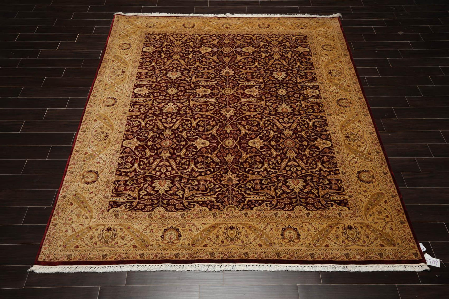 Hand Knotted 100% Wool 16/18 Pak Persian 300 KPSI Area Rug Burgundy 8'3" x 10'1"