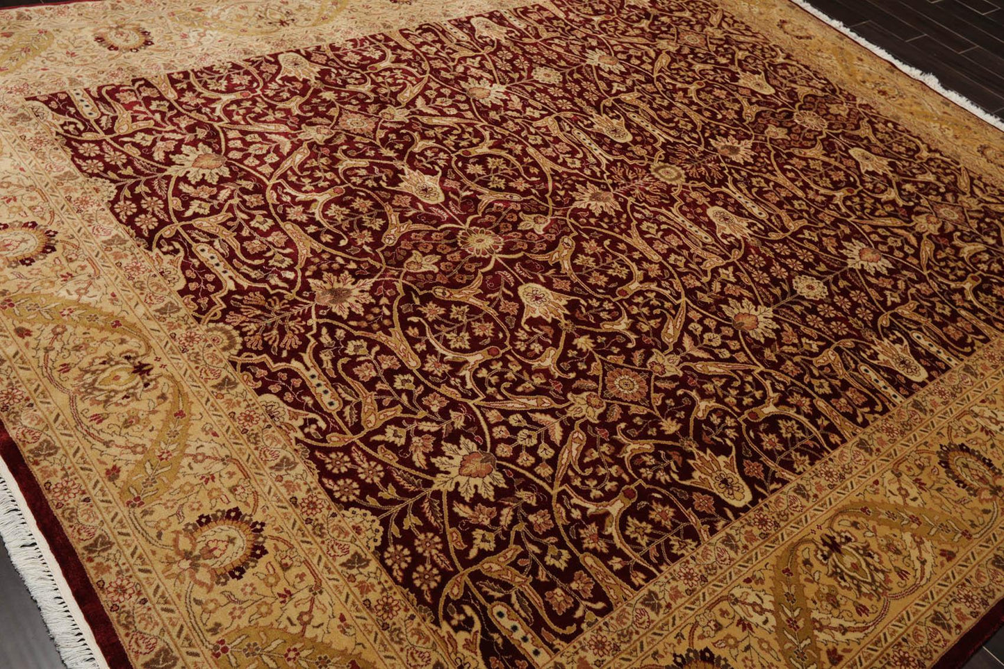 Hand Knotted 100% Wool 16/18 Pak Persian 300 KPSI Area Rug Burgundy 8'3" x 10'1"