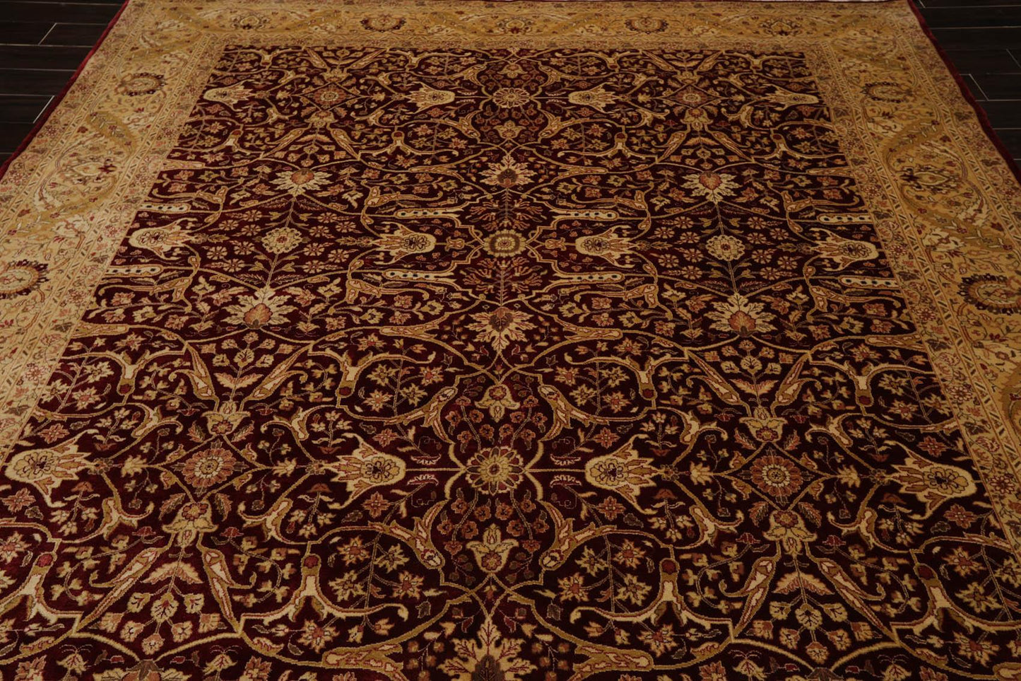 Hand Knotted 100% Wool 16/18 Pak Persian 300 KPSI Area Rug Burgundy 8'3" x 10'1"
