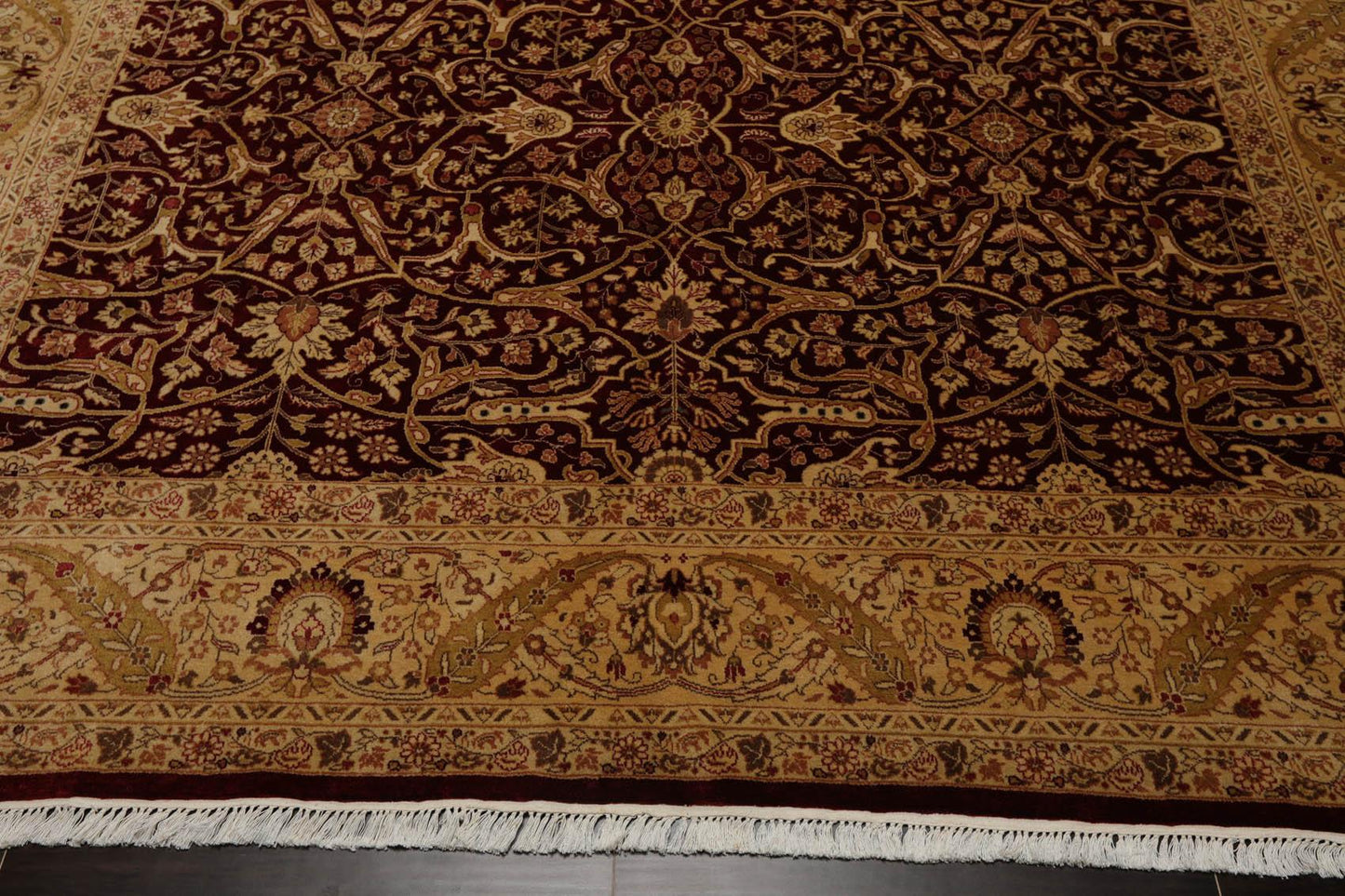 Hand Knotted 100% Wool 16/18 Pak Persian 300 KPSI Area Rug Burgundy 8'3" x 10'1"