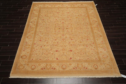 Hand Knotted Wool 16/18 Pak Persian 300 KPSI Oriental Area Rug Tan 8'4" x 10'5"