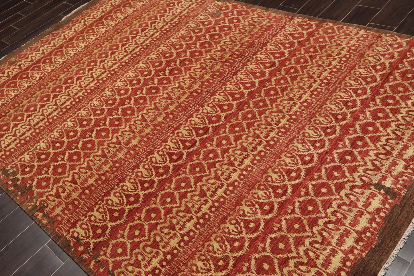 6'1'' x 9' Hand Knotted Wool Peshawar Traditional Oriental Area Rug Terracotta